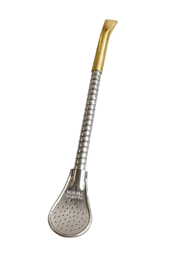 Bombilla Recta Con Dorado