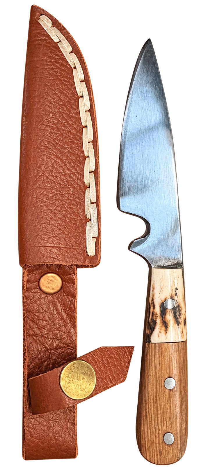 cuchillo de acero con filo en U