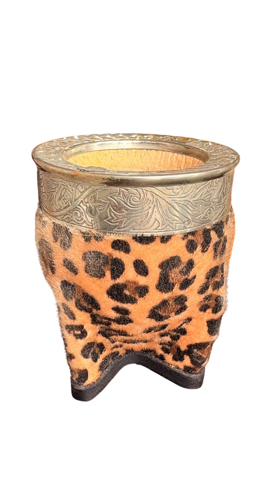 mate animal print marron